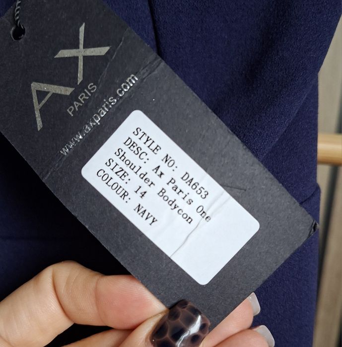 Sukienka granatowa na jedno ramię Andrzejki/Sylwester