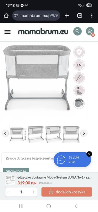 Łóżeczko dostawka