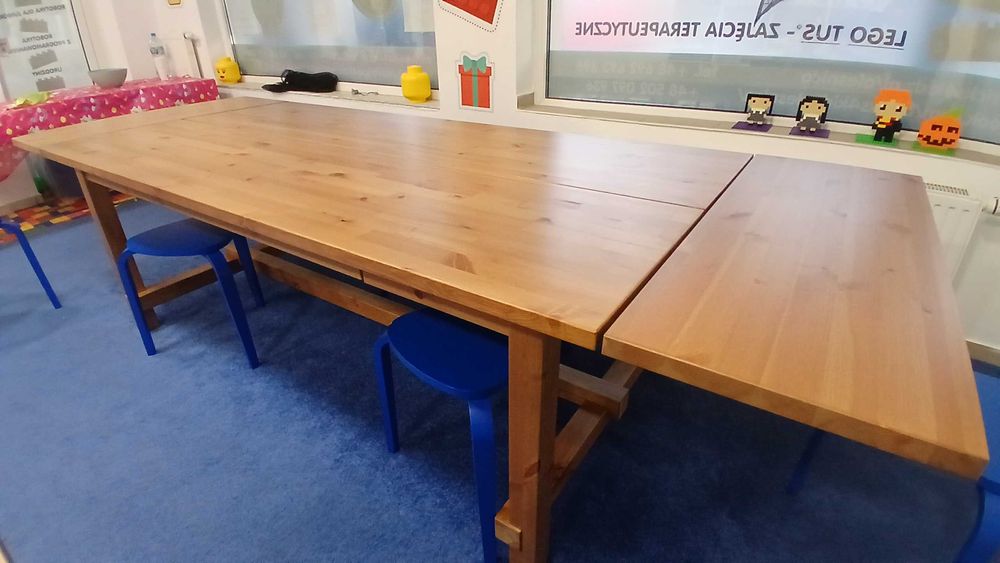 Stół drewniany rozkładany, IKEA, prawie nowy 210/288x 105 cm
