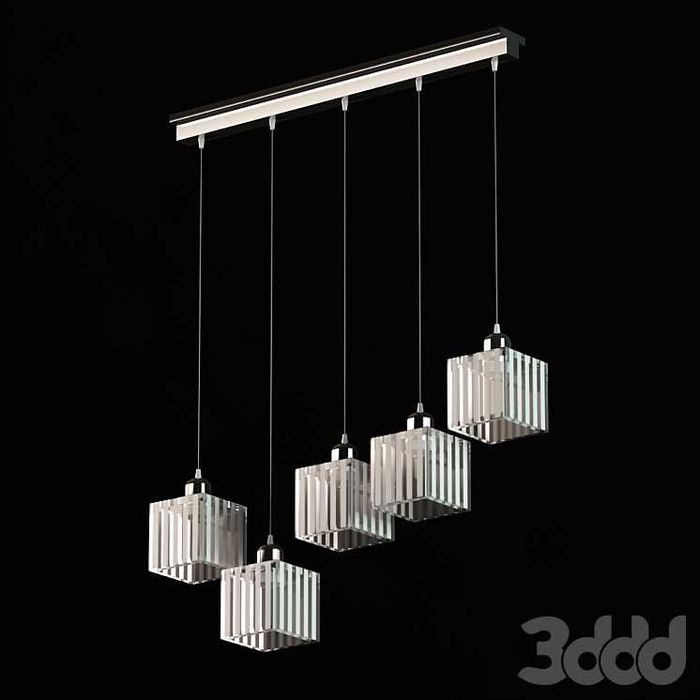 IKEA Villbo lampa wisząca Vintage szklana 5 zwisów