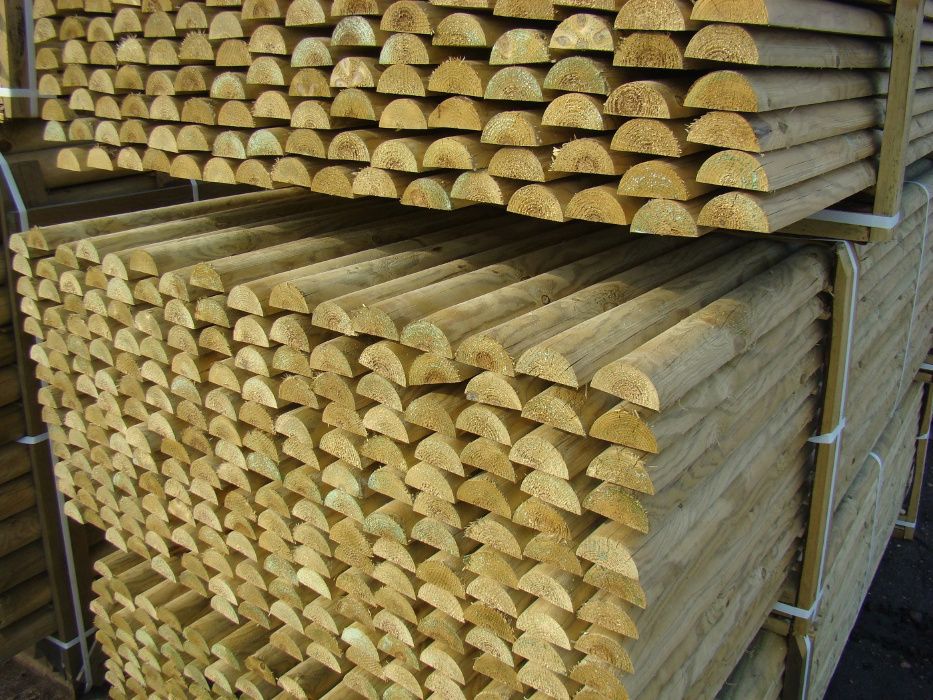 Palisada drewniana wałki paliki do drzewek sosnowe 5x200cm wysyłka!