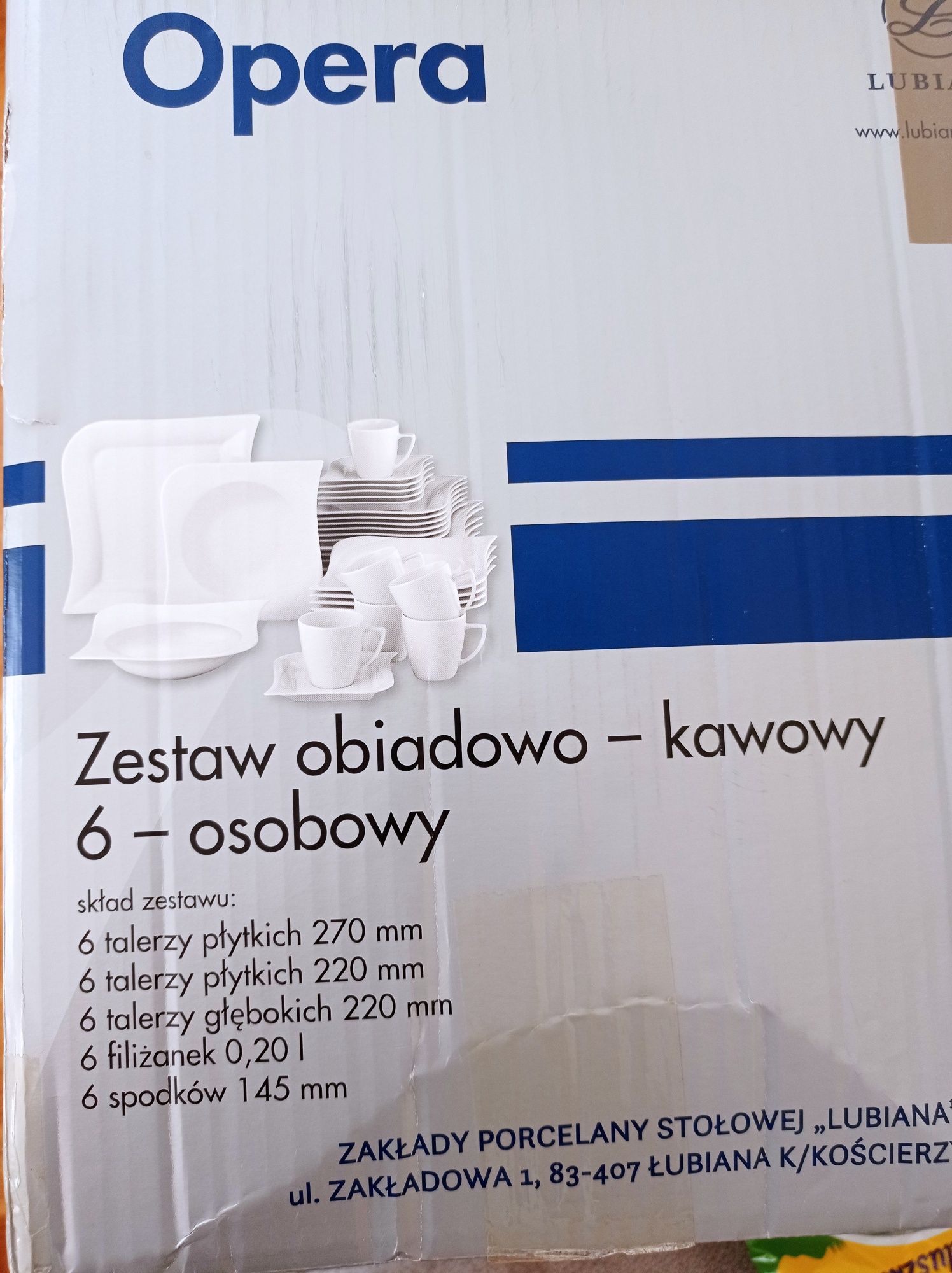 Zestaw obiadowo - kawowy 6 - osobowy Opera Lubiana 30 elementów