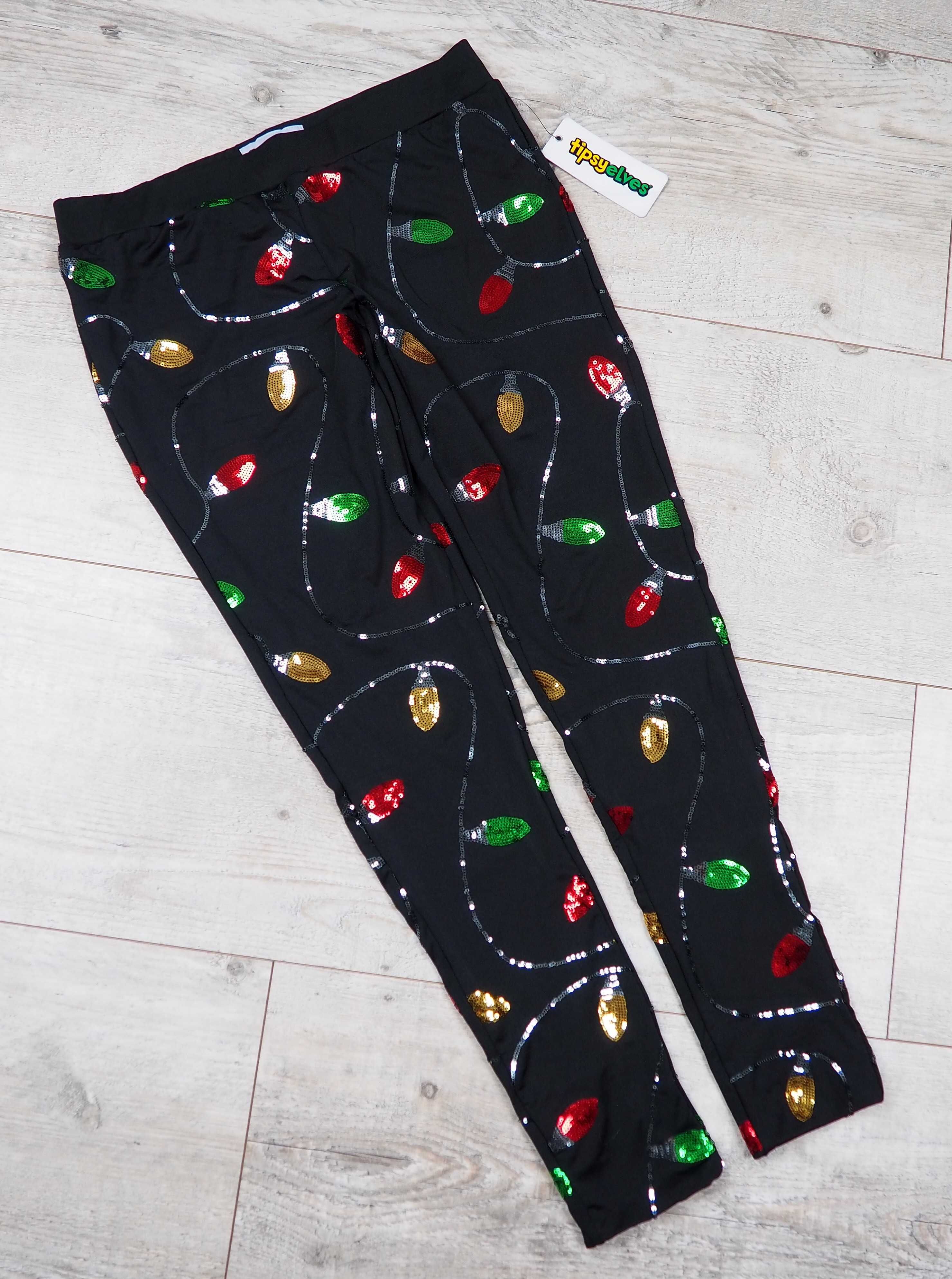 TIPSY ELVES_Christmas Lights Leggings_świąteczne legginsy_M