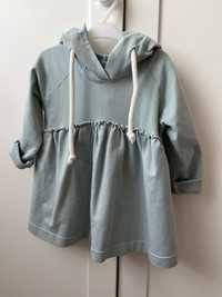 sukienka/ bluza baby powder handmade 86/92