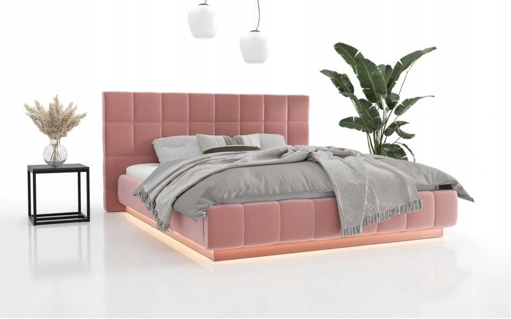 Łóżko tapicerowane Quadro długie 140/160/180/200 x 220 stelaż+pojemnik