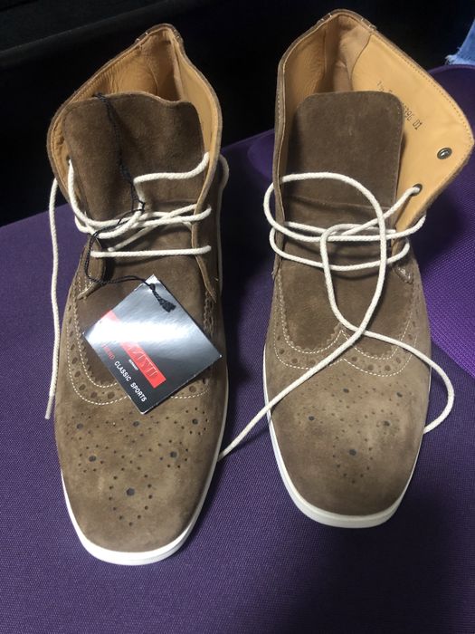 Черевики чоловічі нубук/шкіра 42 розмір коричневі