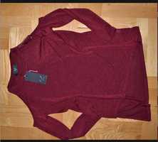AX_Paris  asymetryczny sweterek bluzeczka tunika  bordo 36/38