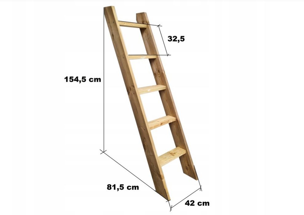 Drabina pięciostopniowa plac zabaw domek warsztat ogród
