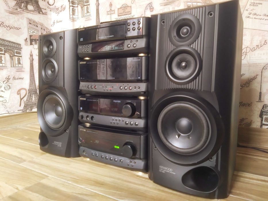 Колонки Kenwood 2x100Вт/CD/Fm-тюнер/Дека Made in Japan Усилитель Onkyo