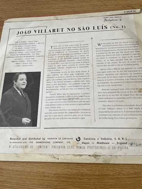 vinil João Villaret no São Luís Nº1