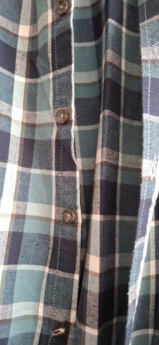 Camisa xadrez azul e verde