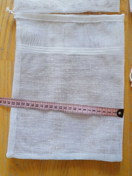 4 woreczki wielorazowe z firanki na warzywa owoce less waste