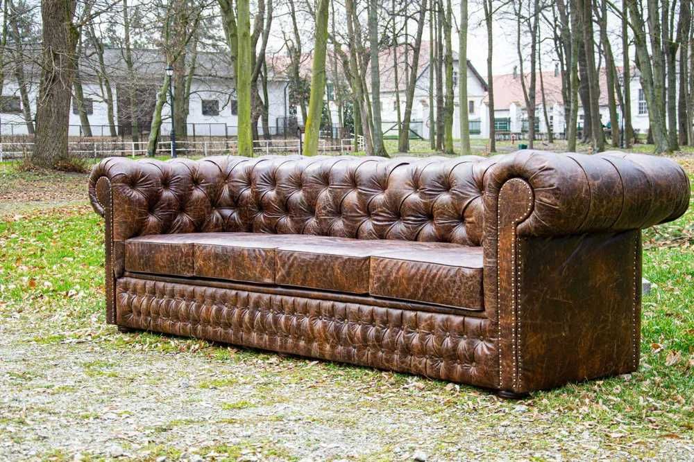 Sofa Chesterfield SKÓRA NATURALNA