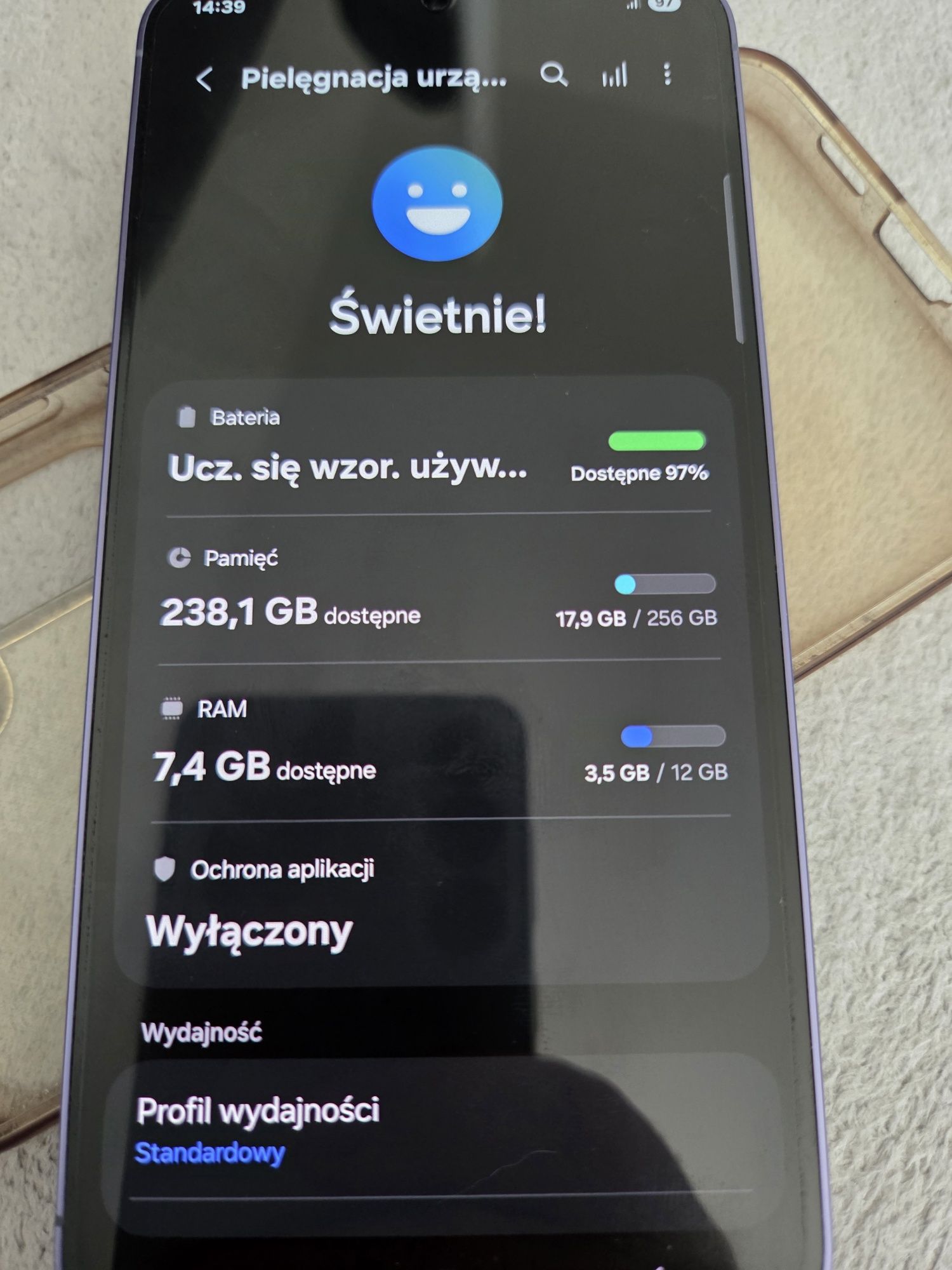 Samsung S24+ S24 plus, Cobalt Violet, 100% sprawny, jak nowy