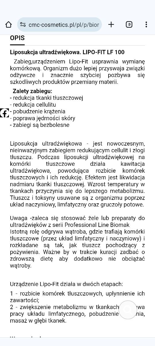 Liposukcja ultradźwiękowa Nowe