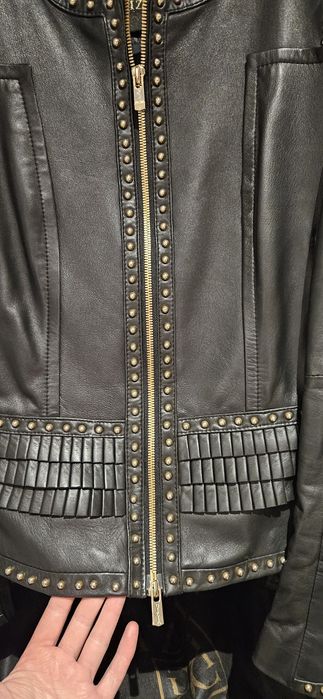 Skórzana kurtka ramoneska styl biker.