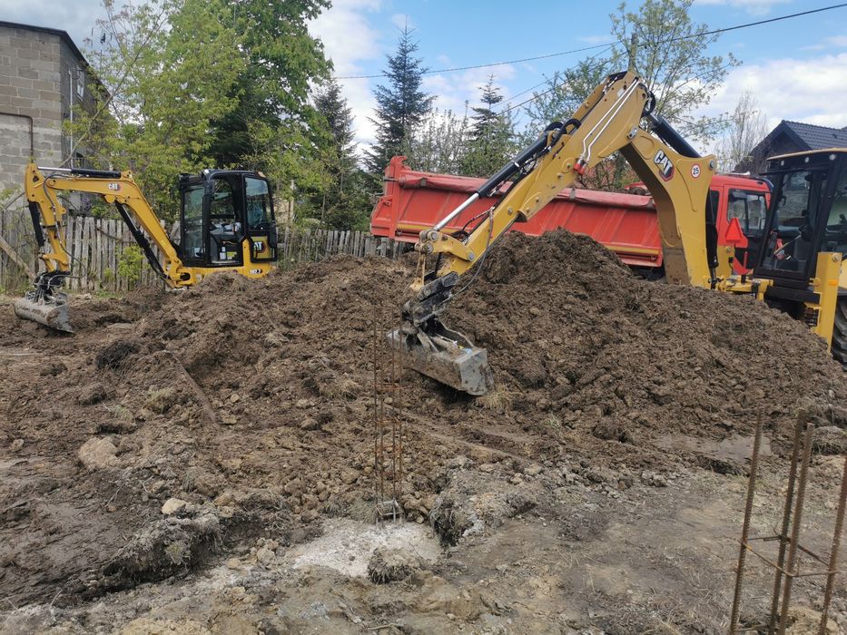 Usługi minikoparka 2.8 t. wiertnica, młot, koparko-ładowarka, wywrotka
