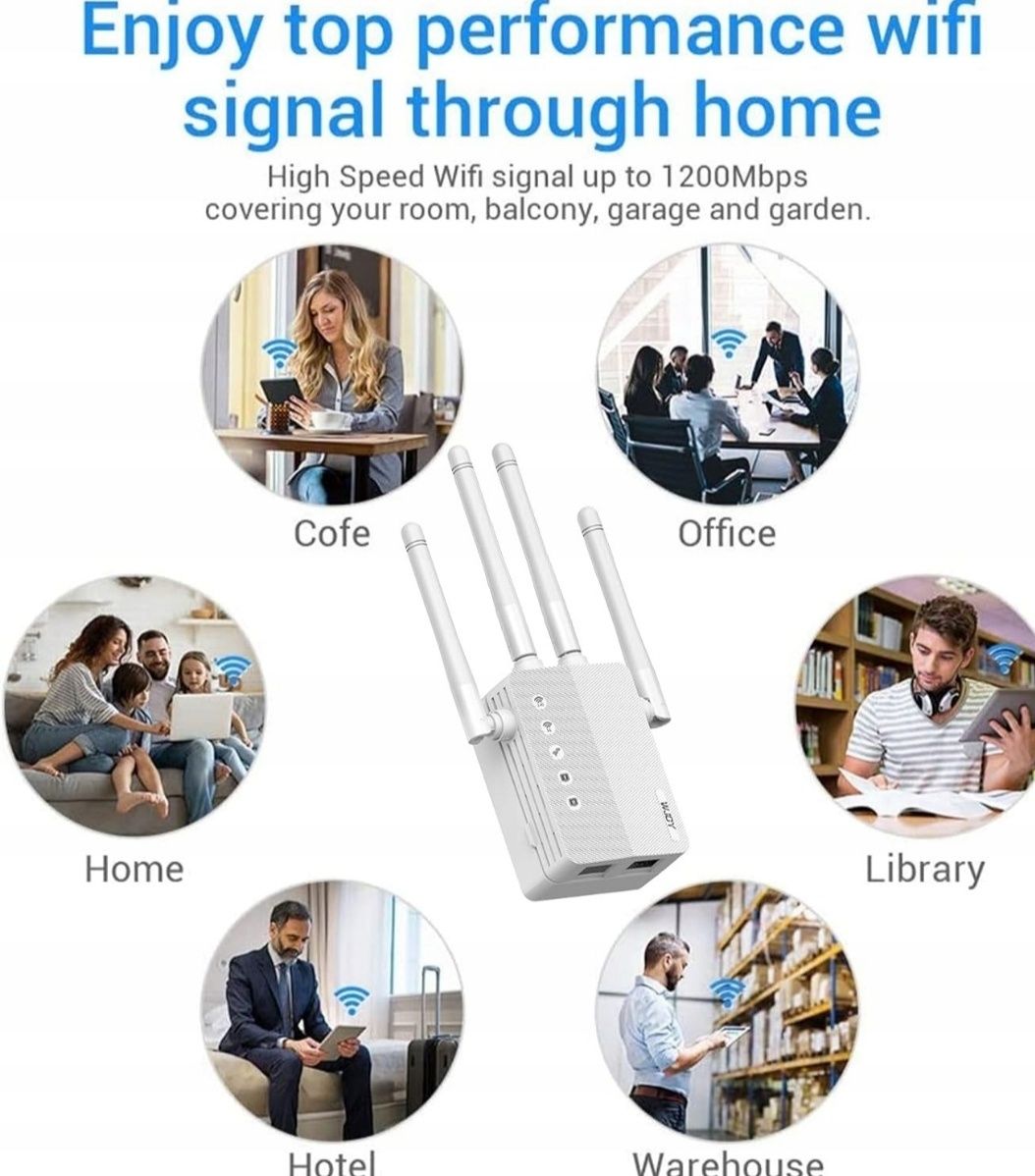 Wzmacniacz Sygnału Wi-Fi WJOY 1200Mbps