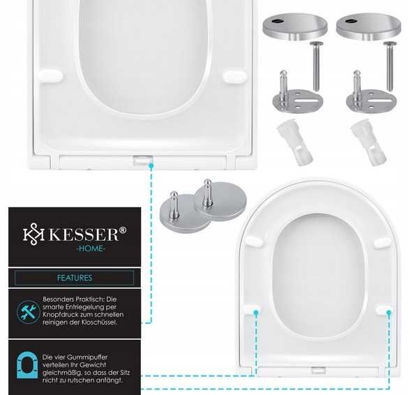 Deska sedesowa wolnoopadająca, Duroplast, Quick-Release