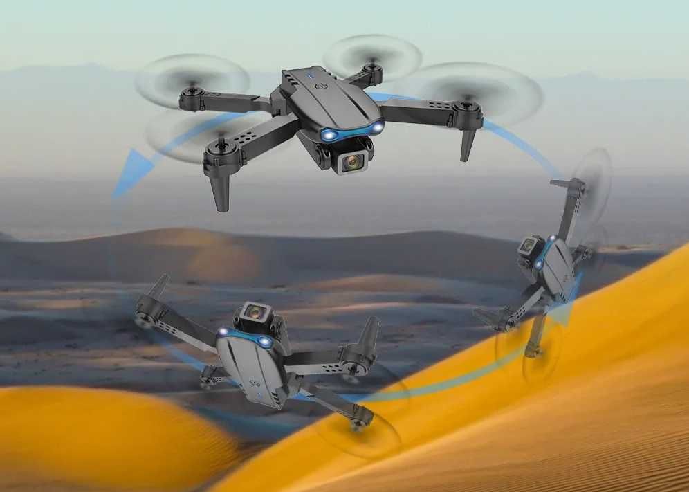 Dron E99  2x Kamera 4K Zawis Unikanie Przeszkód WIFI Torba Pilot Led