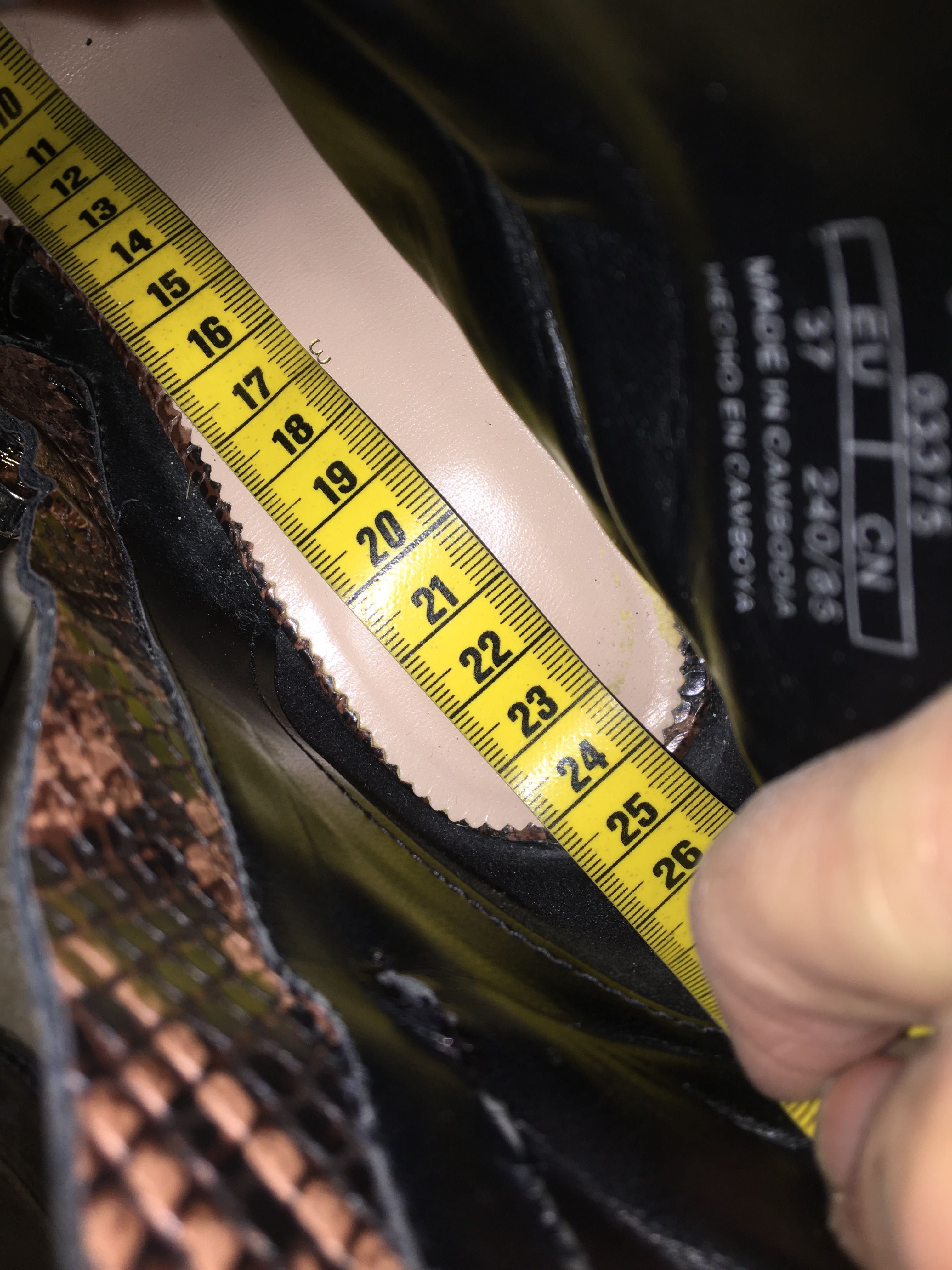 Zara Woman, 37, 23,5 cm, wężowy wzór, zwierzęcy, botki na klocku
