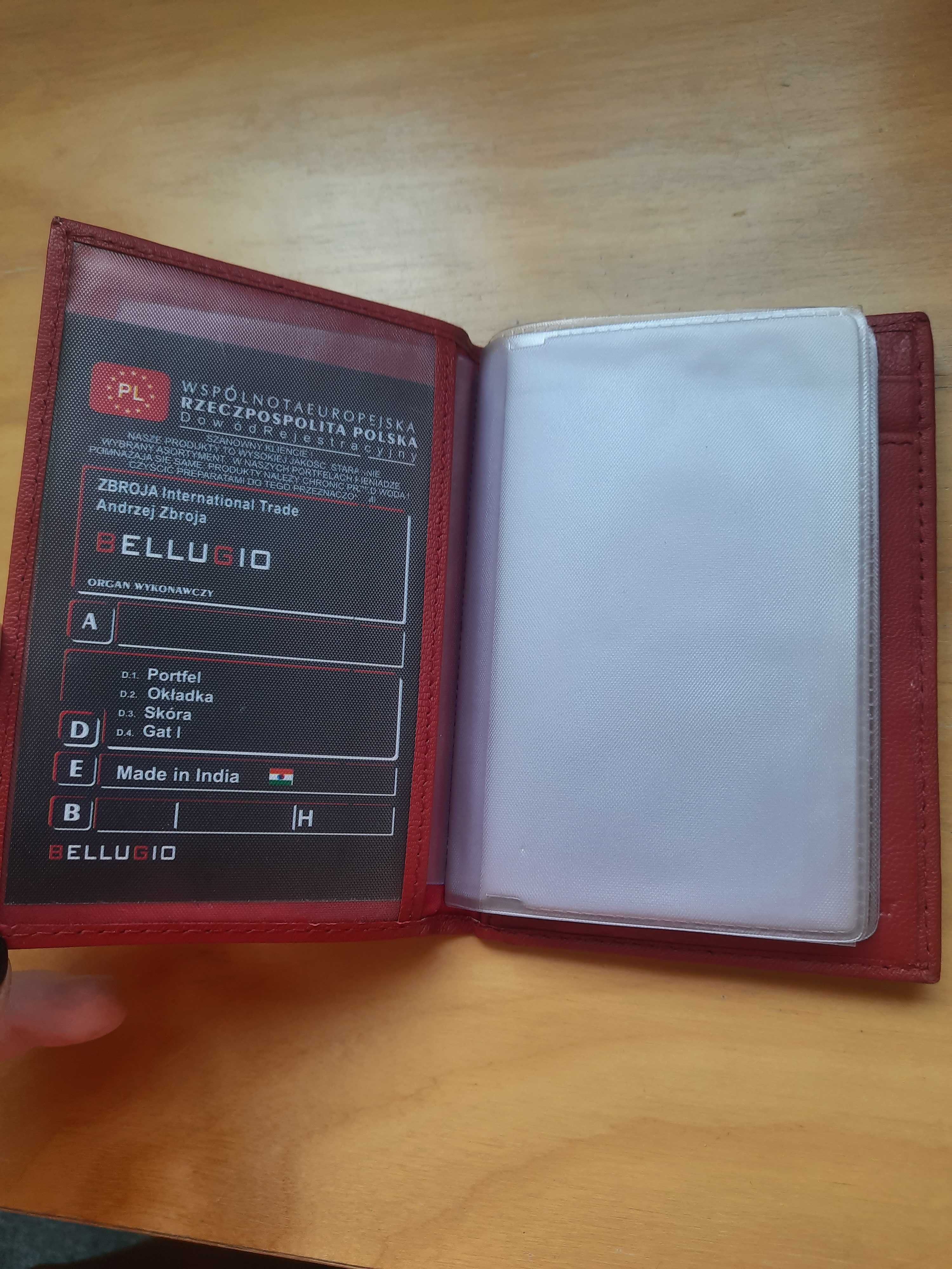 Etui na karty, skórzane! Piękne czerwone