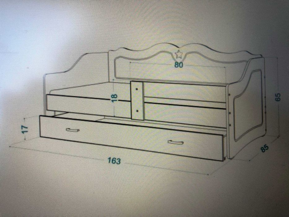Łóżko tapicerowane 160x80 róż + materac