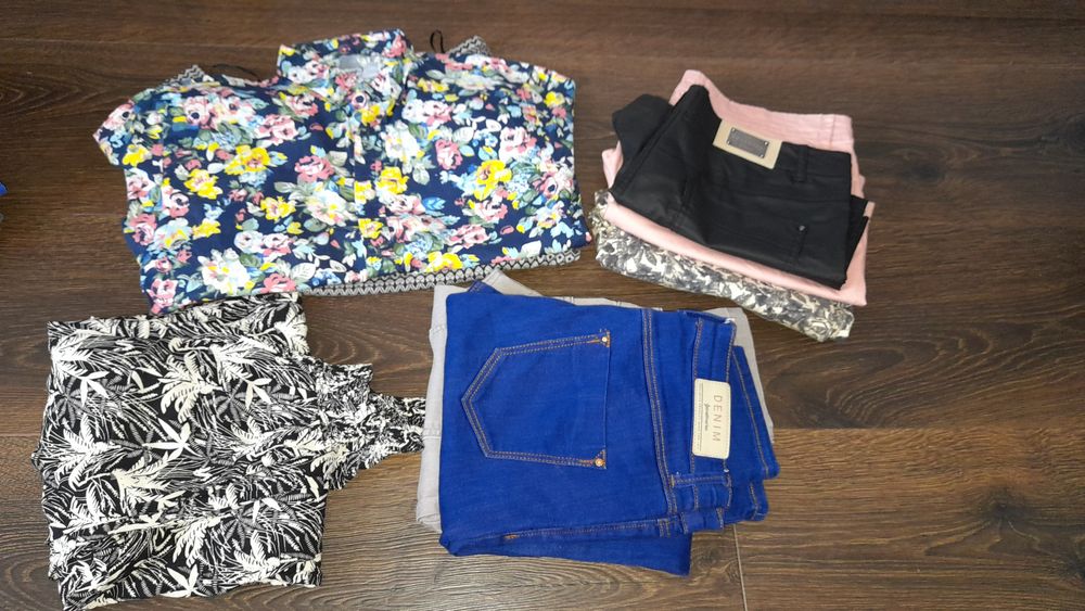 Zestaw/paka ubrań r.40/L aż 8 szt.spodnie,sukienka,koszula,spoden