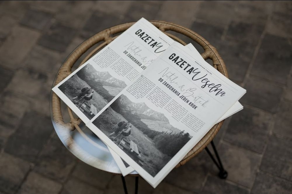 Gazeta Weselna, pamiątka weselna, druk, przesyłka, GAZETKA,