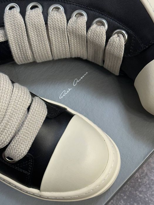 Rick Owens Ramones Jumbo Lace кеди чорні кожаные кеды шкіряні 42 43 44