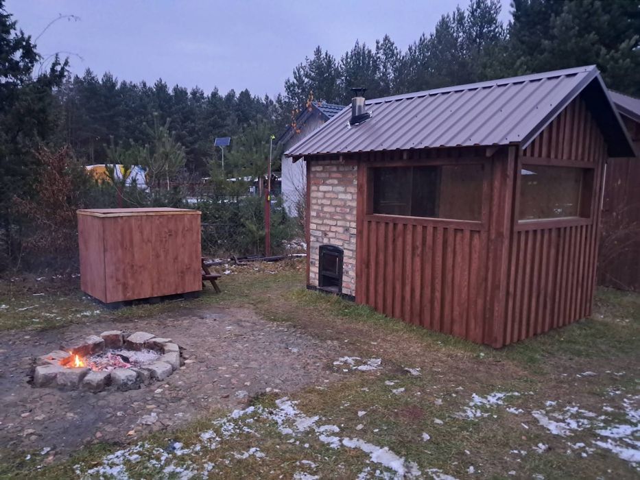 Sauna 3x2 z przedsionkiem piec 18kw na drewno