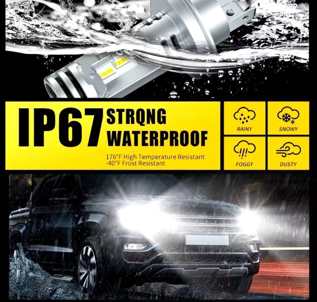 H4 Led 24000lm 6500K Nowe