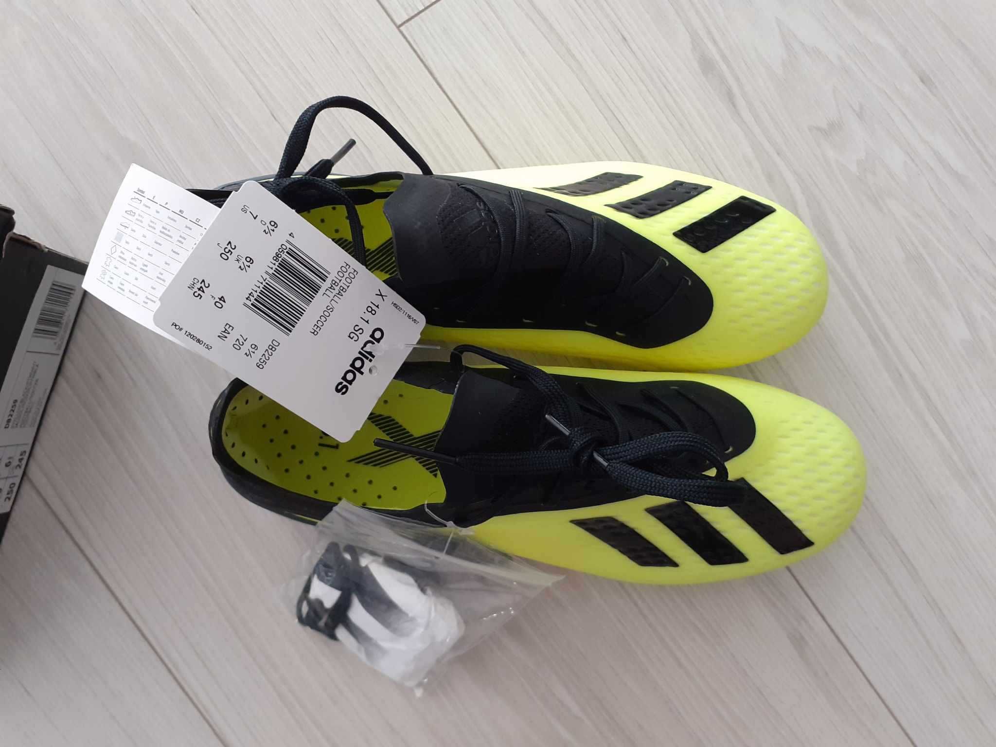 Profesjonalne buty piłkarskie korki Adidas X 18.1 SG DB2259 rozmiar 40