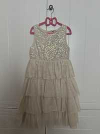 Sukienka kremowa tiulowa H&M 134cm