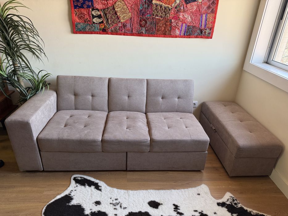 Sofá 3 lugares/cama Beliani