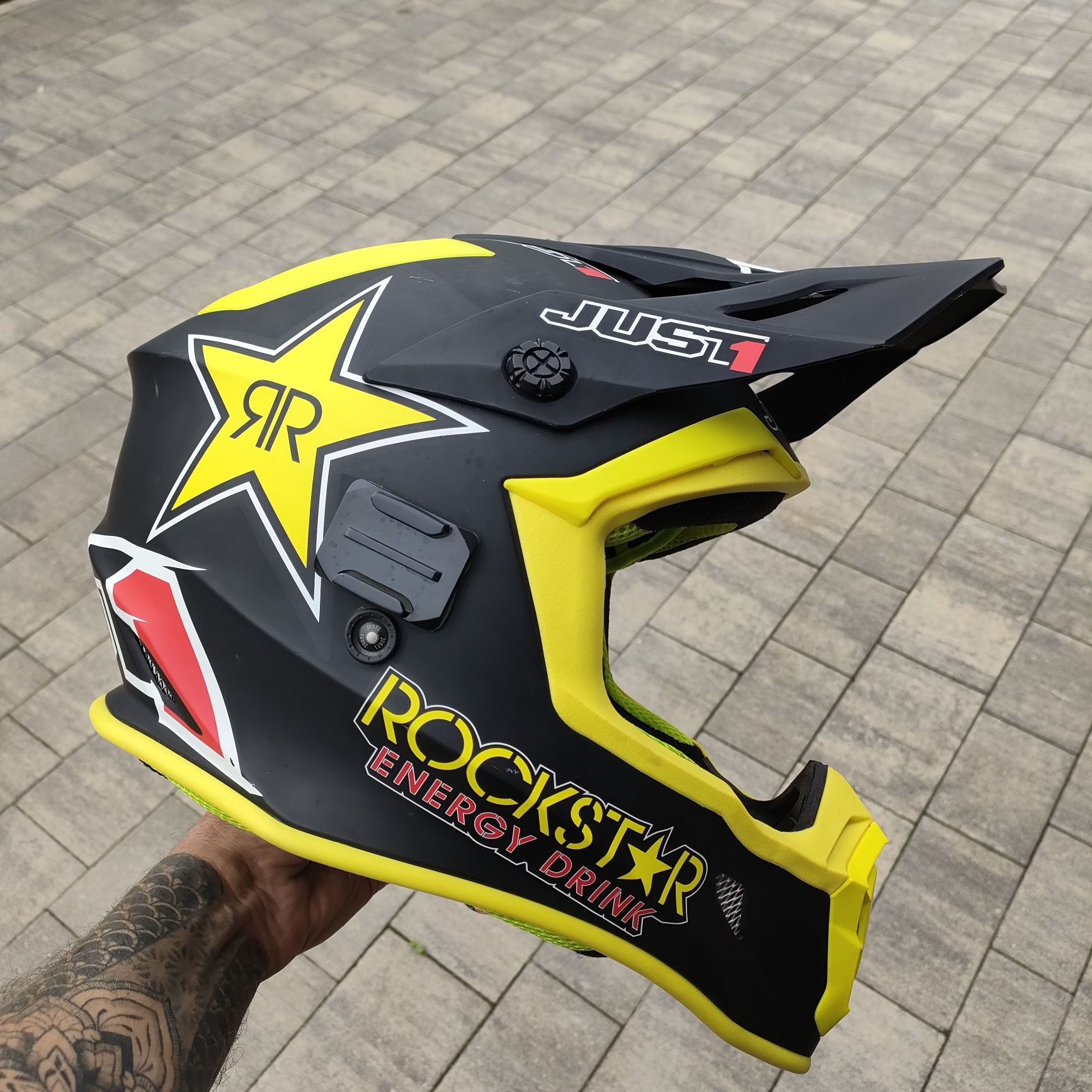 Kask motocross motocyklowy cross just 1 + pokrowiec + pudelko