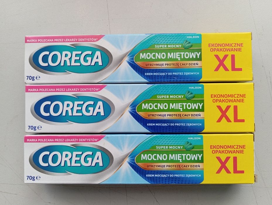 Corega Super Mocny Krem Klej do protez zębowych 70 g 3 szt.
