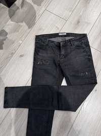 Czarne szare ciemne spodnie jeansowe S Nowe