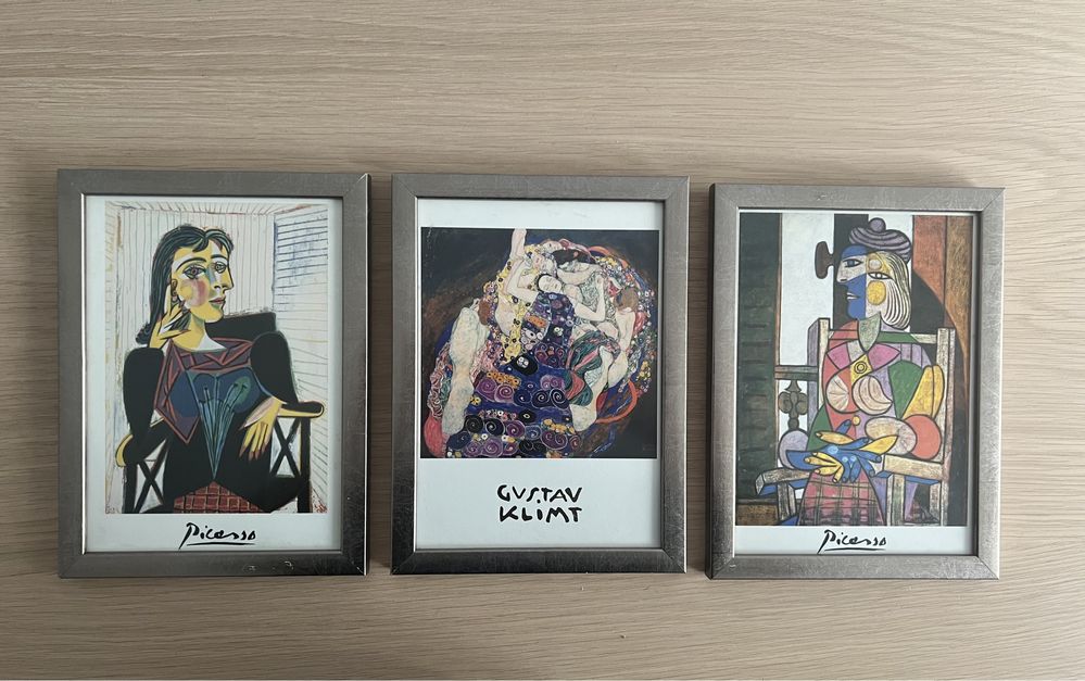 Obraz Picasso Klimt ramka mały 3 sztuki