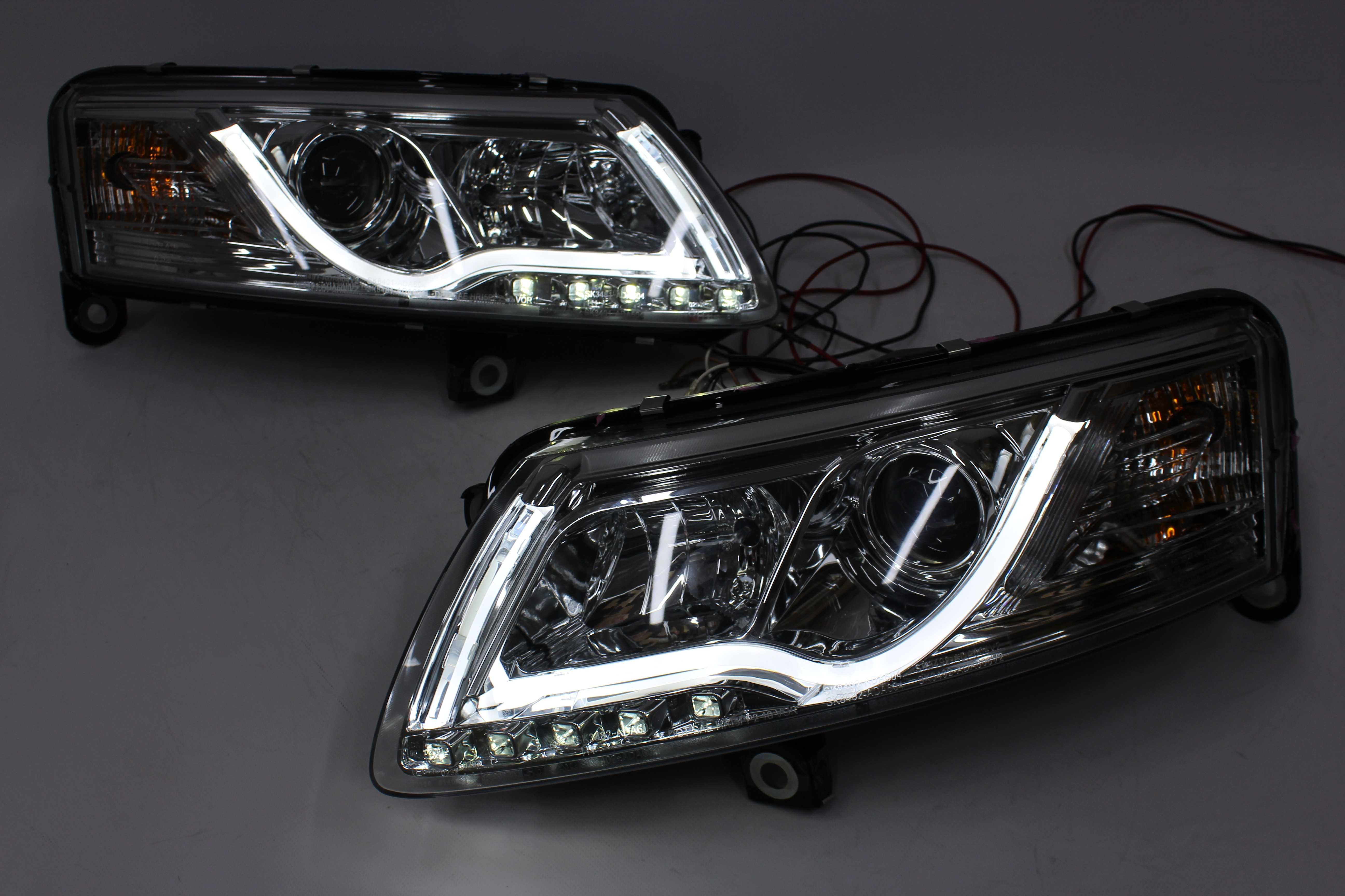 Lampy przednie przód AUDI A6 C6 04-08 XENON D2S DRL LED BAR NEON NOWE