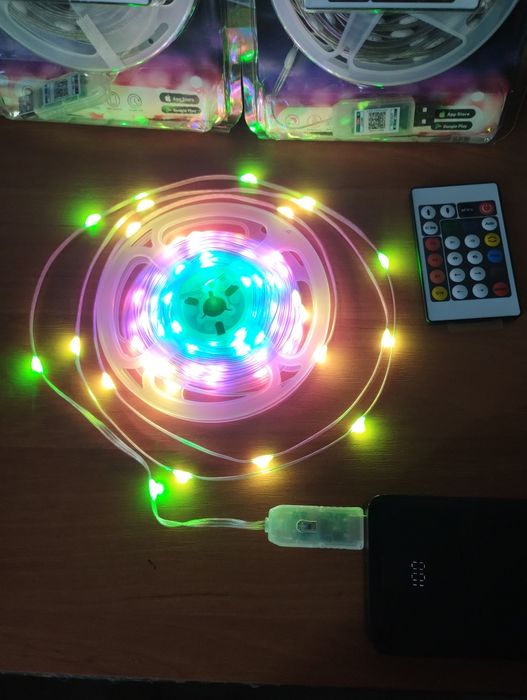 Світлодіодна стрічка USB 5 метрів працює від повербанку