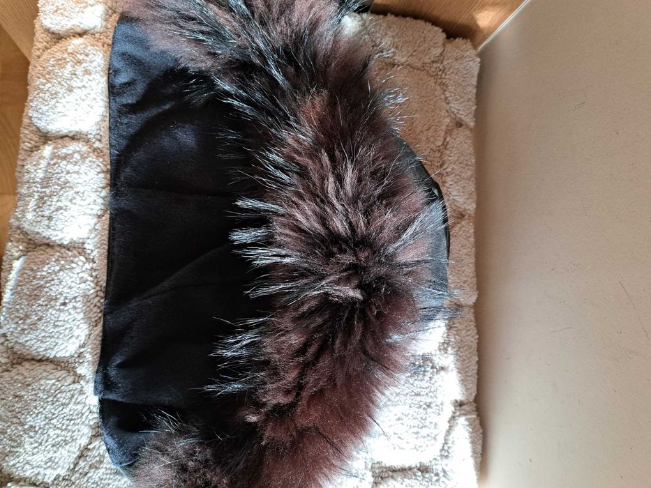 Kurtka angielska pikowana sportowy styl kaptur z liskiem 52/54