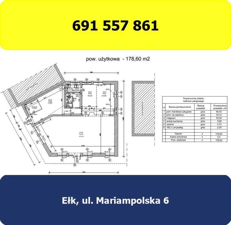 Sprzedam budynek handlowo-usługowy- Ełk, ul. Mariampolska 6