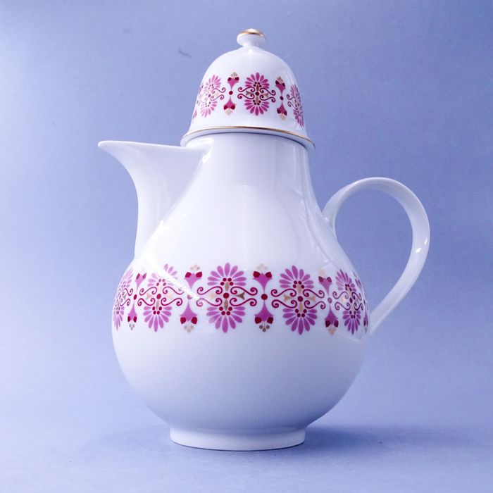 lata 60/70-te piękny dzbanek porcelanowy do kawy herbaty