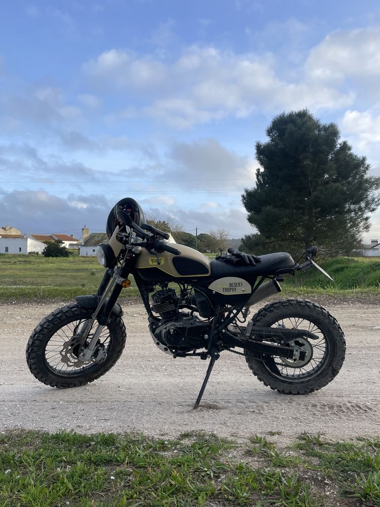 Bluroc Hero 125cc motorcycle, scrambler, 2023, 4000km