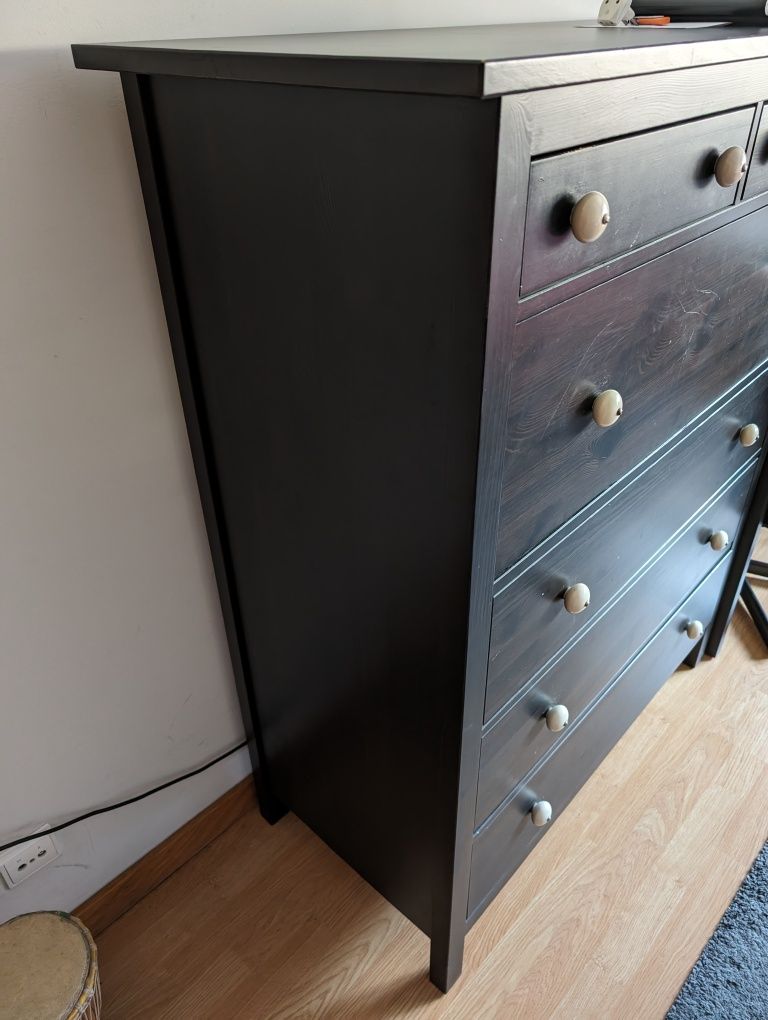 Móvel IKEA Hemnes Preto Cómoda com Gavetas