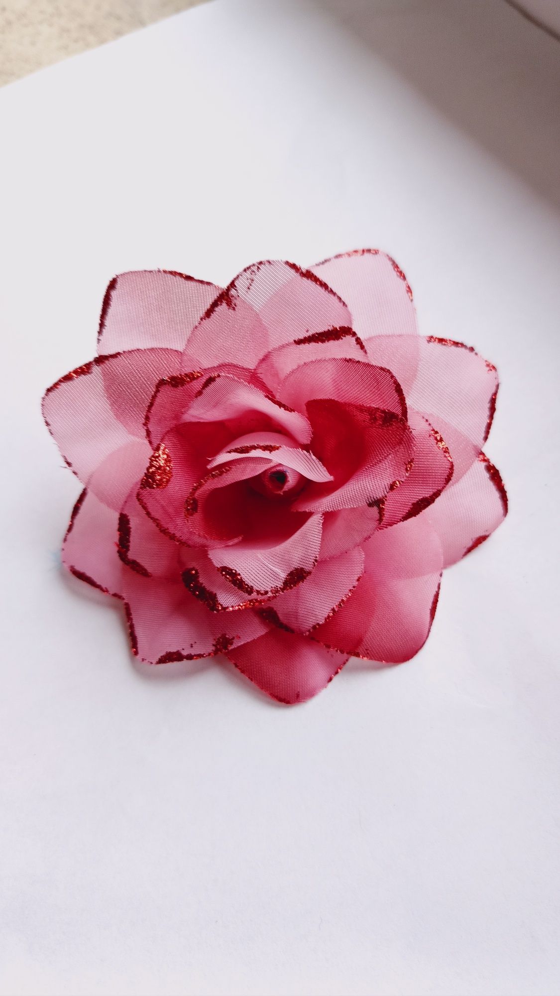Broszka "Kwiat róży", do ubrań, włosów, średnica 10cm, stroik