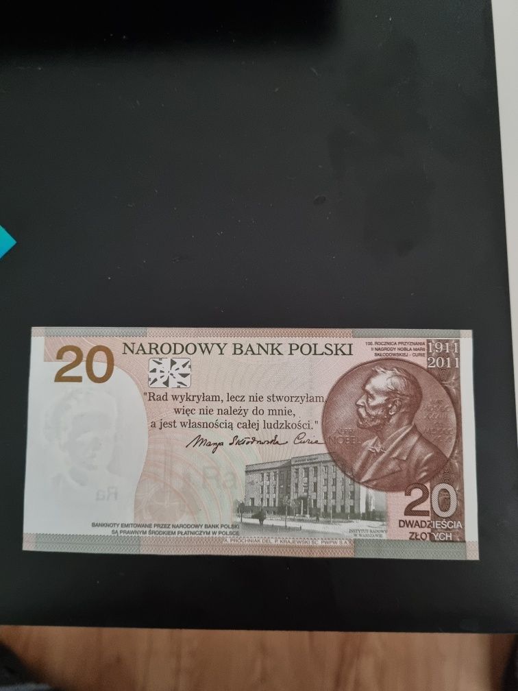 Banknot 20zł Maria Skłodowska-Curie