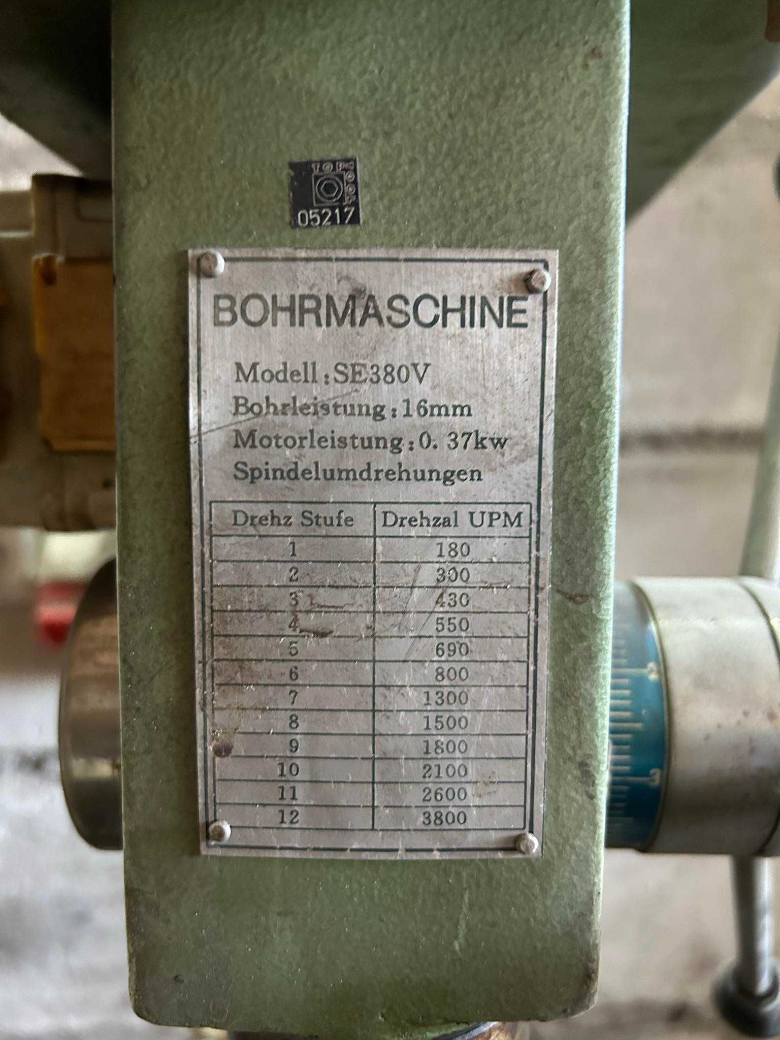 Wiertarka kolumnowa stołowa Bohrmaschine SE380V 16mm 0.37KW 380V