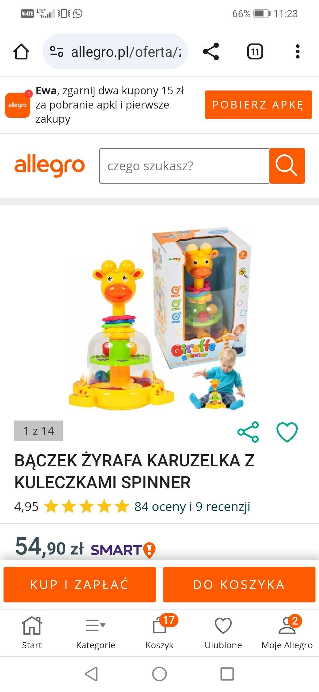 Bąk żyrafa z kuleczkami